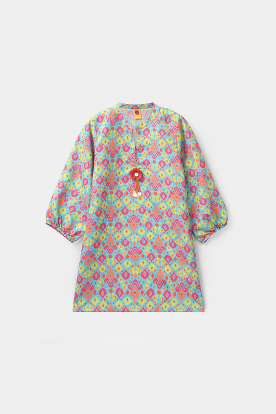 Girls Poly Mesh Printed 2Pcs Blossom - Multi