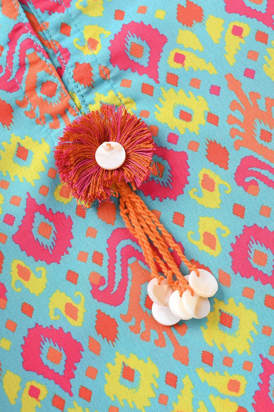 Girls Poly Mesh Printed 2Pcs Blossom - Multi