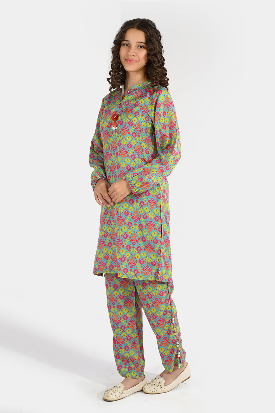 Girls Poly Mesh Printed 2Pcs Blossom - Multi