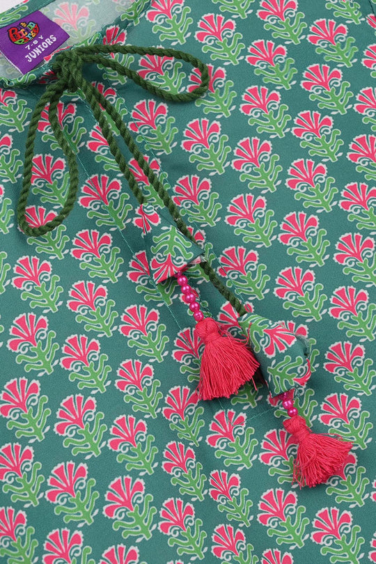 Girls Poly Mesh Printed 2Pcs - Multi