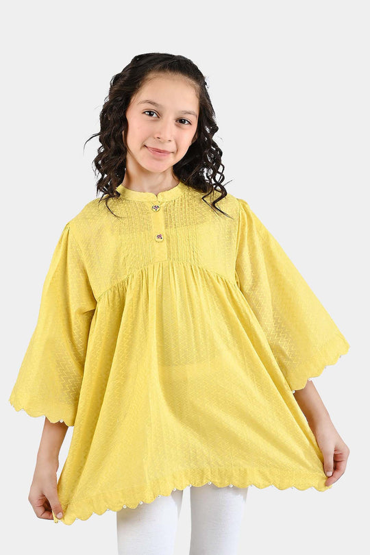 Girls Jacquard Top Sun Shine - Yellow