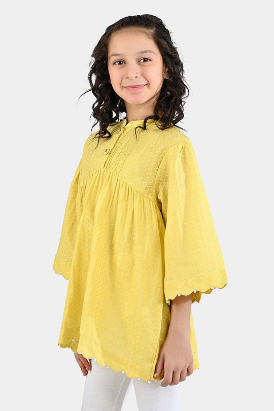Girls Jacquard Top Sun Shine - Yellow