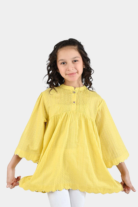 Girls Jacquard Top Sun Shine - Yellow