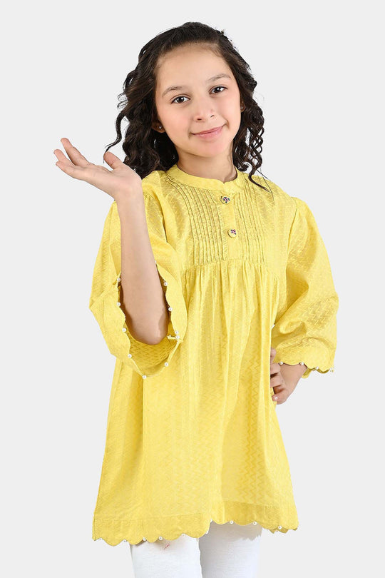 Girls Jacquard Top Sun Shine - Yellow