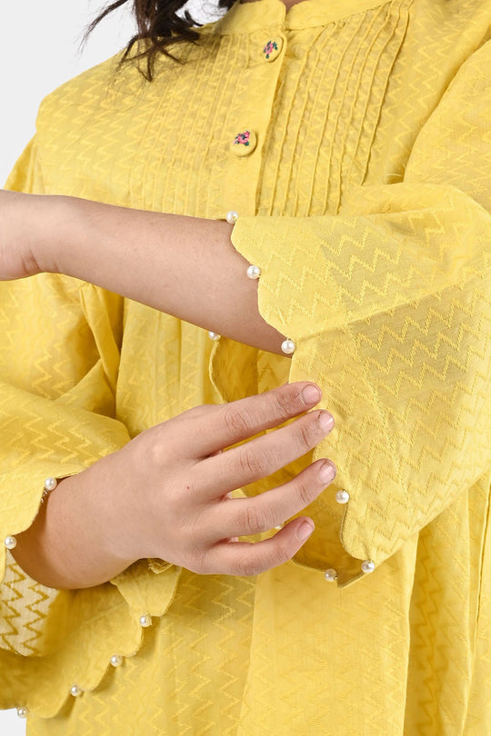 Girls Jacquard Top Sun Shine - Yellow