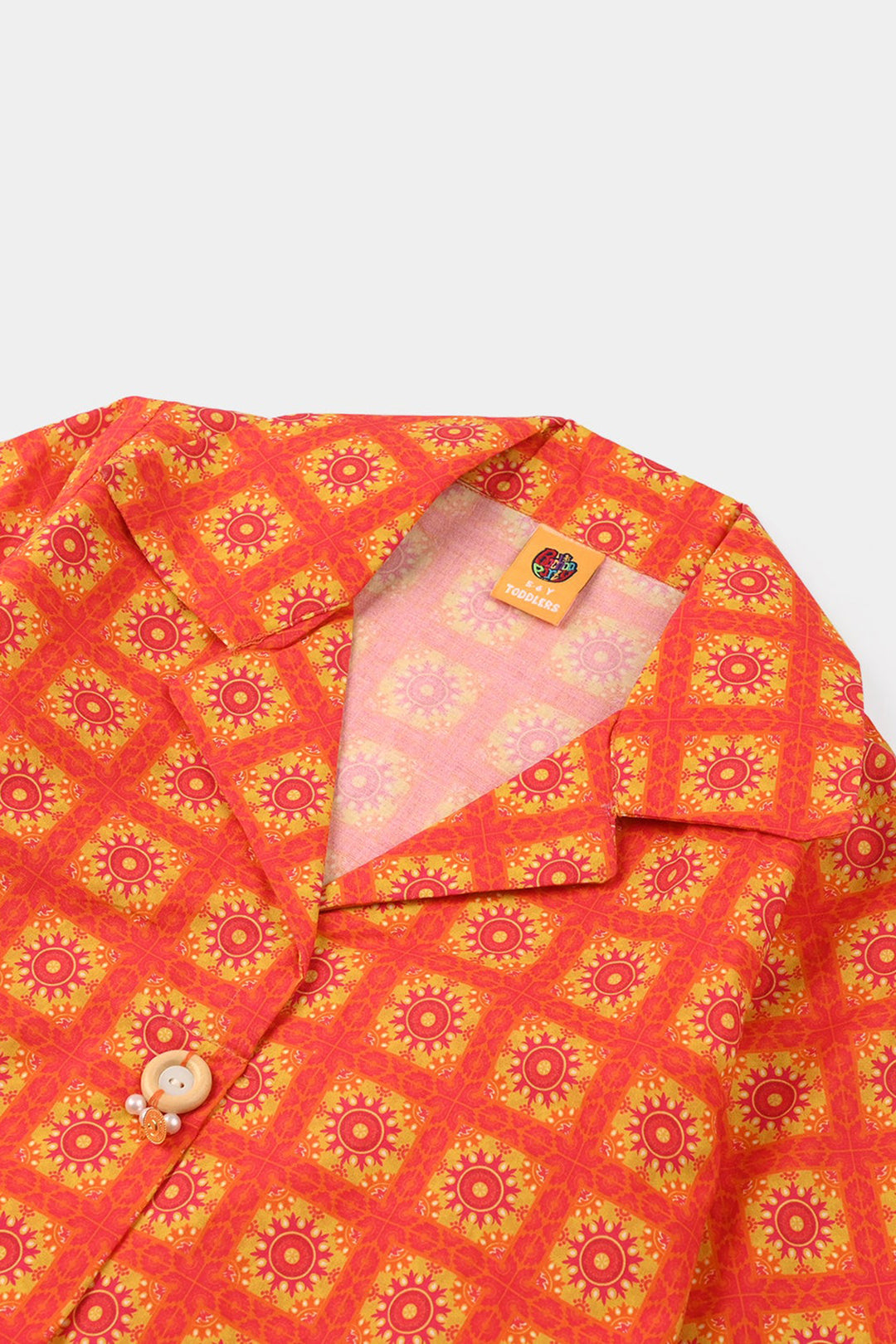 Girls Cotton Printed Kurti - Orange