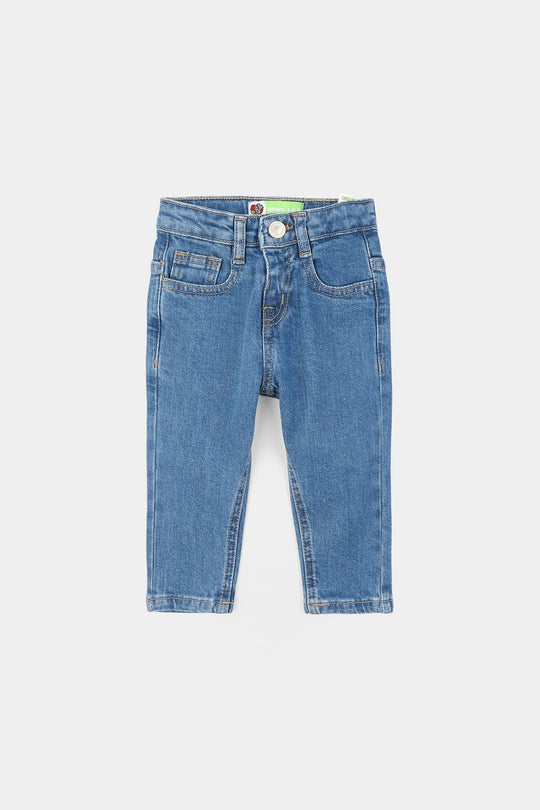 Infant Boys Denim Viscose Pants Basic-Mid Blue