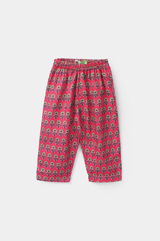 Infant Girls Poly Mesh Printed 2 Pcs - Berry