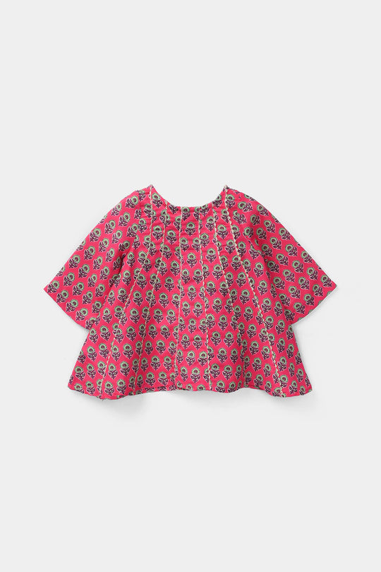 Infant Girls Poly Mesh Printed 2 Pcs - Berry