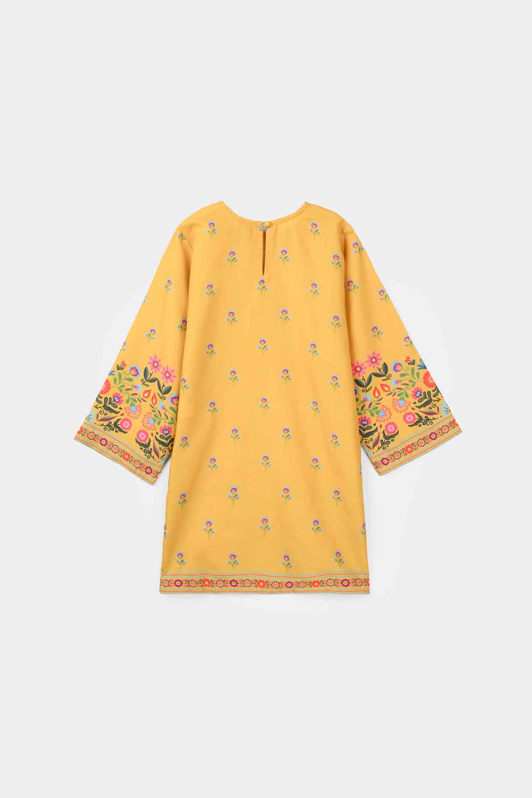 Girls Poly Mesh Printed 2 Pcs Sunny-Mustard