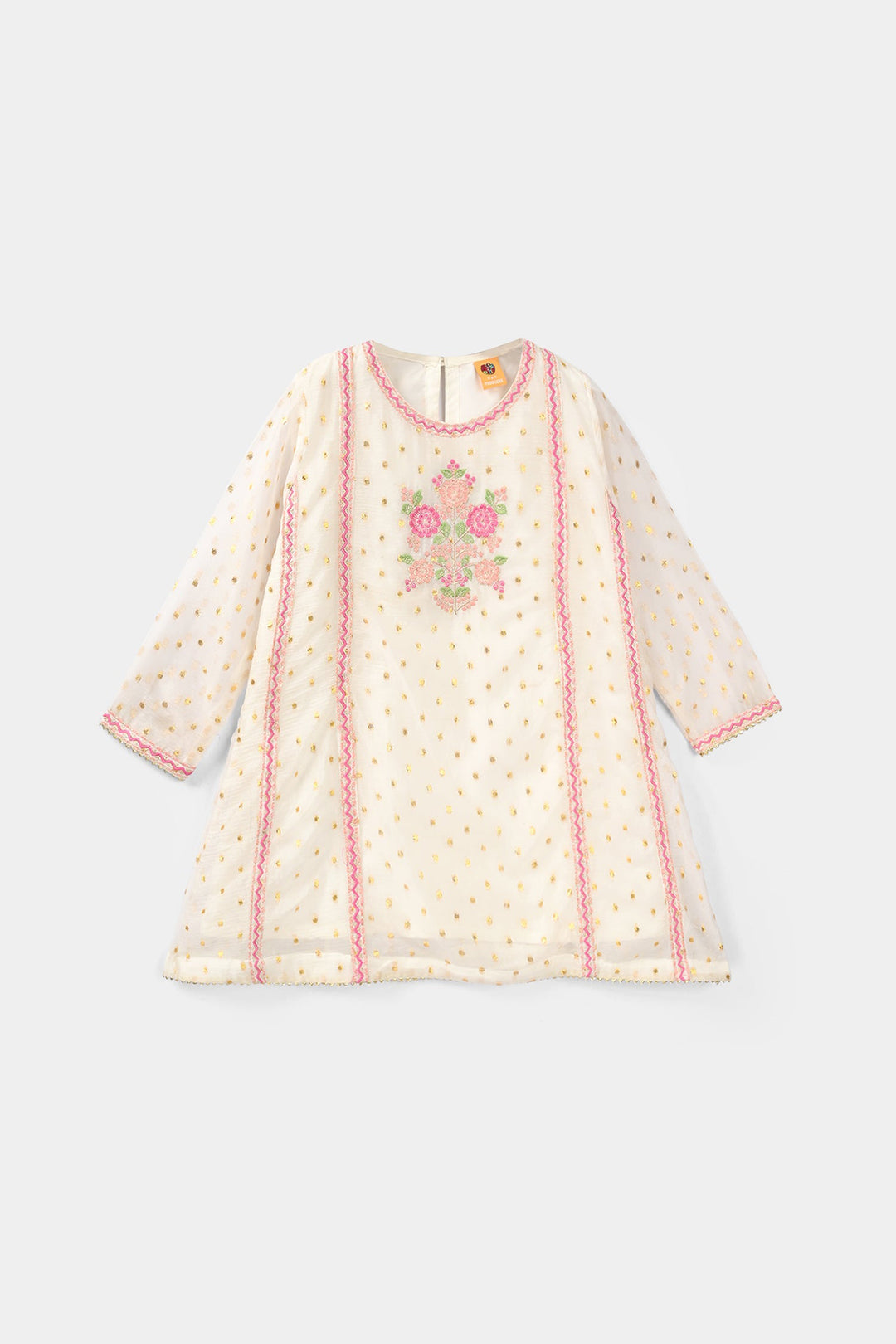 Girls Chiffon 3Pcs Zeenat - Cream