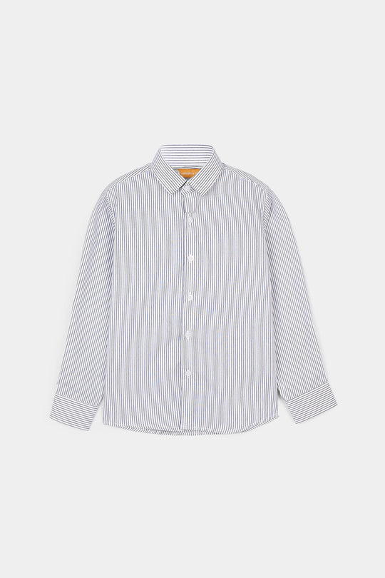 Boys Yarn Dyed Formal Shirt - White Stripes
