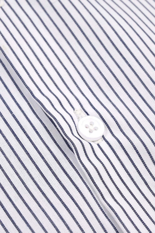 Boys Yarn Dyed Formal Shirt - White Stripes