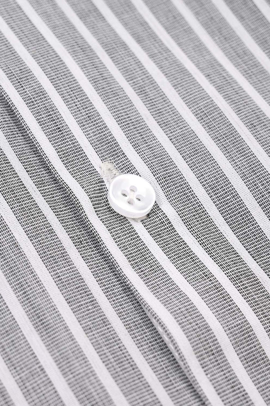 Boys Yarn Dyed Formal Striped Shirt – Grey