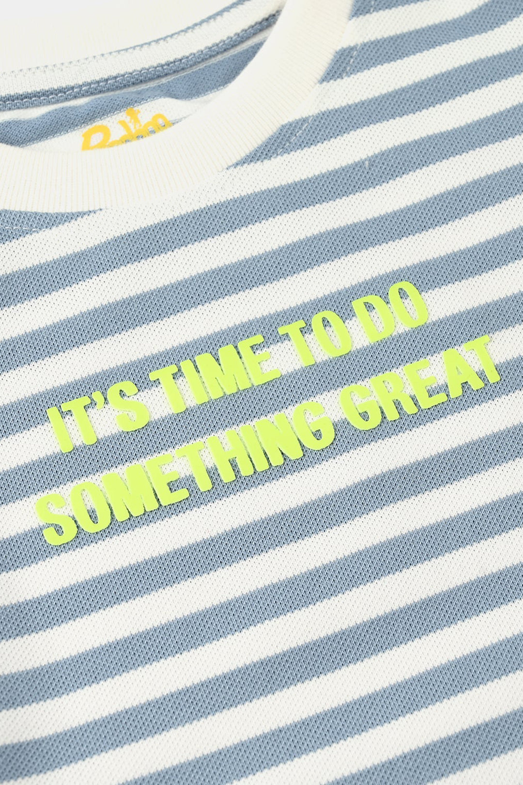 Boys Yarn Dyed T-Shirt (Its Time To Do) - Blue