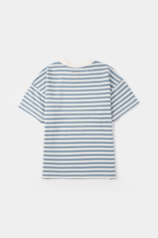 Boys Yarn Dyed T-Shirt (Its Time To Do) - Blue