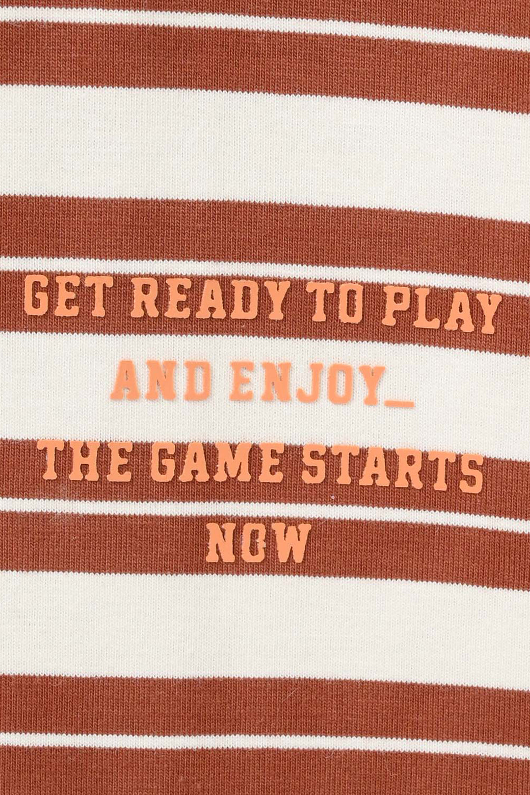 Boys Yarn Dyed T-Shirt (Get Ready) - Brown