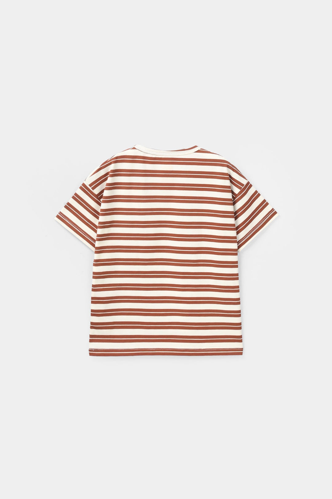 Boys Yarn Dyed T-Shirt (Get Ready) - Brown