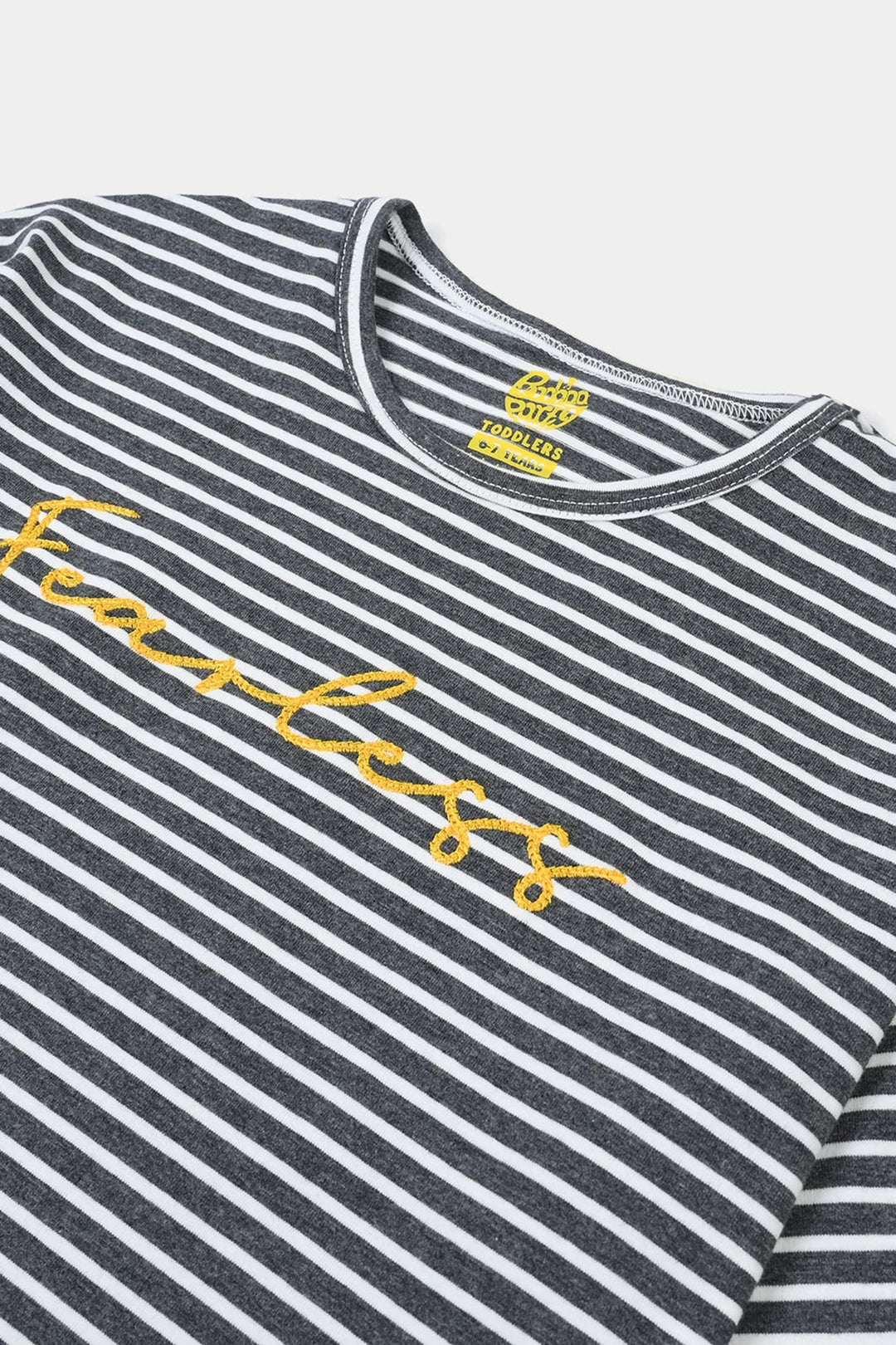 Boys Yarn Dyed T-Shirt (Fearless) - Grey