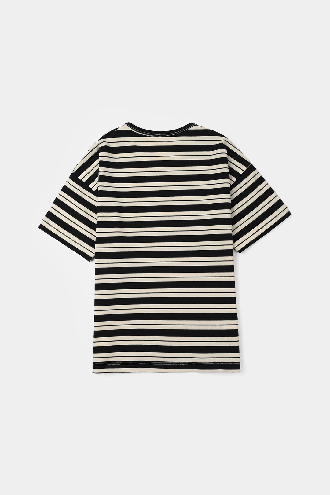 Boys Yarn Dyed Everyday T-Shirt - Black/Cream