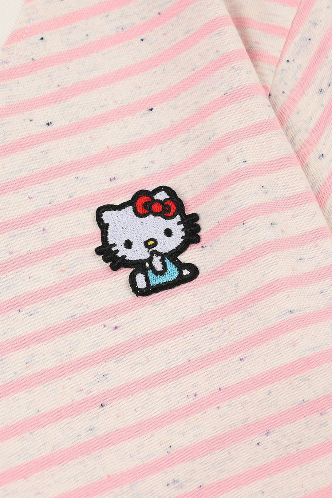 Girls Yarn Dyed Kitty T-Shirt - Pink