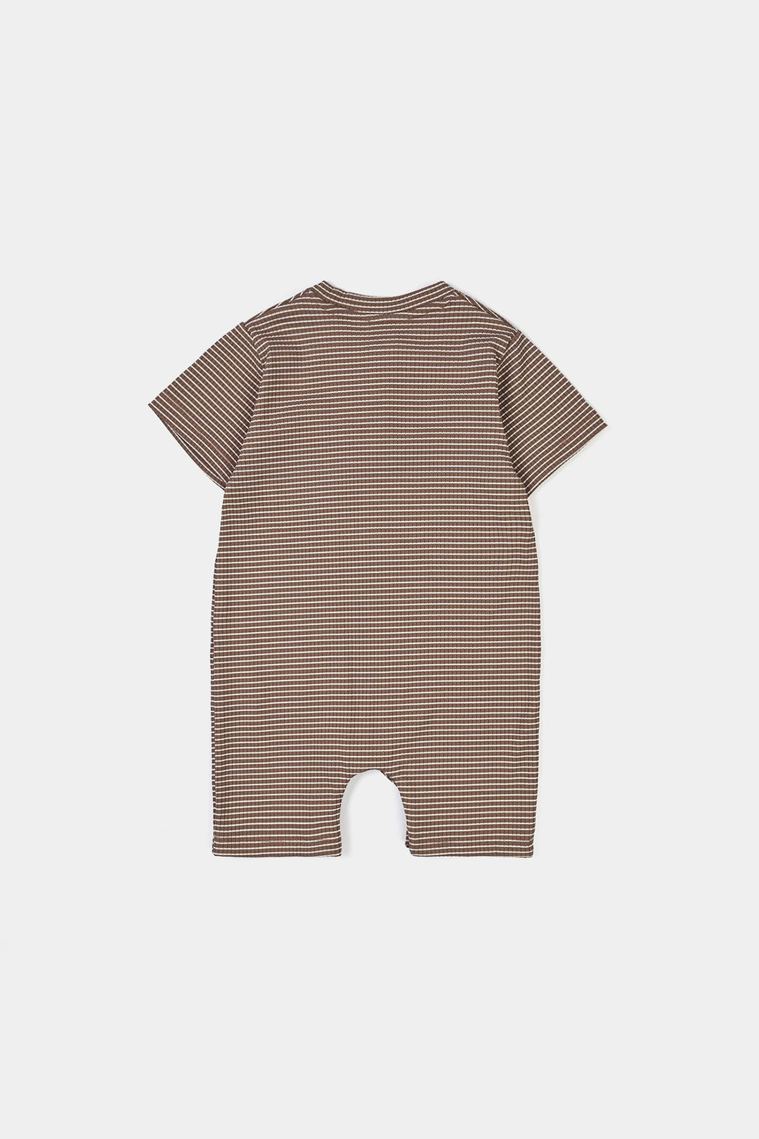 Infant Boys Yarn Dyed Knitted Romper (Fun Day) - Brown