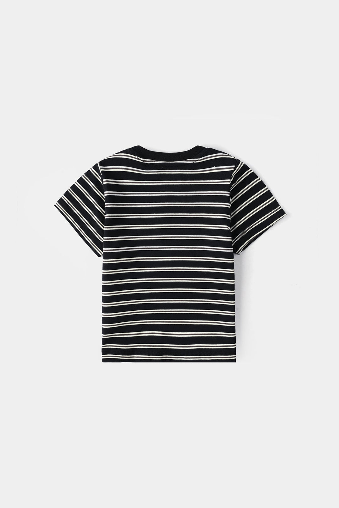 Infant Boys Yarn Dyed Round Neck T-Shirt Lets Go - Black