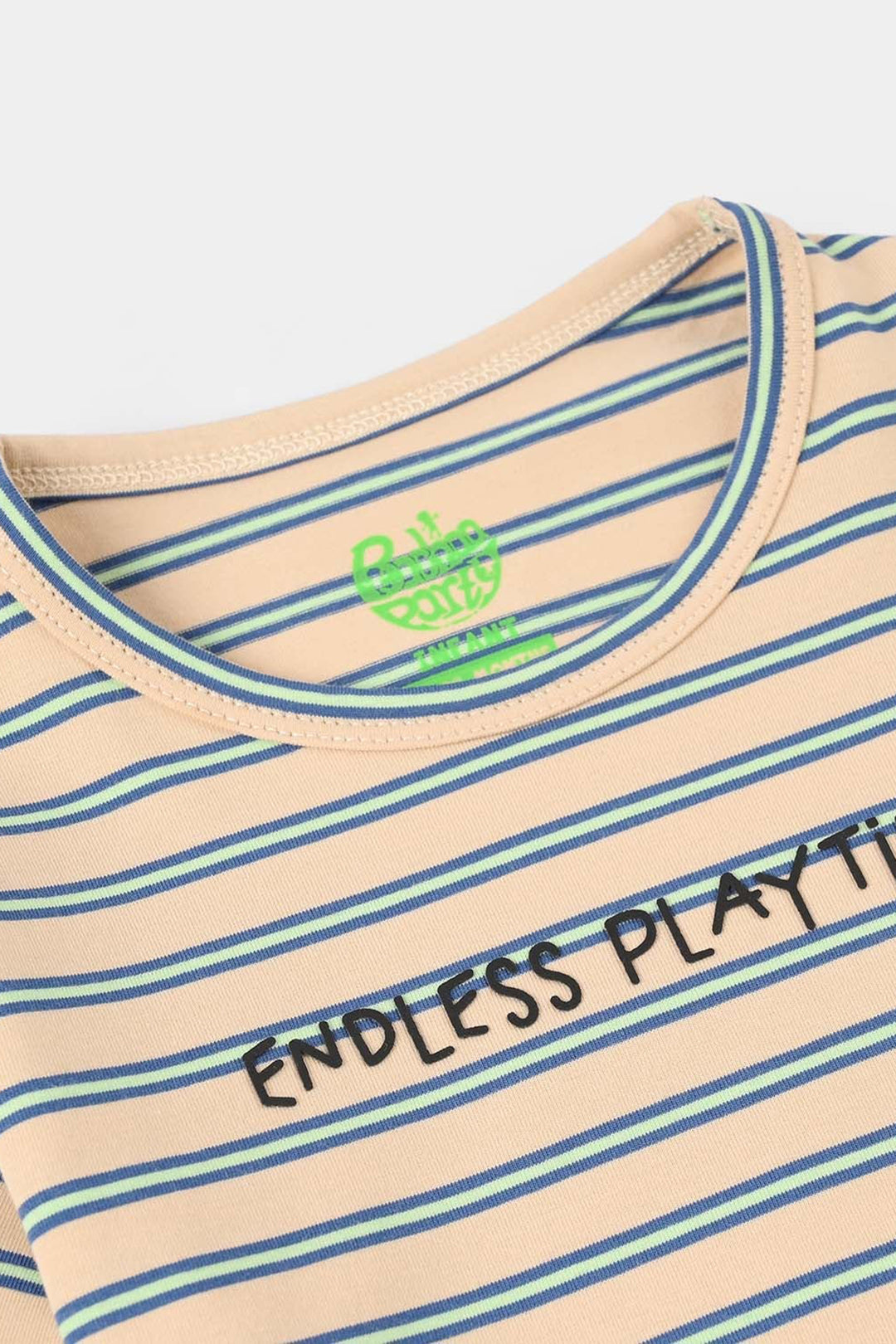 Infant Boys Yarn Dyed Round Neck T-Shirt - Brown