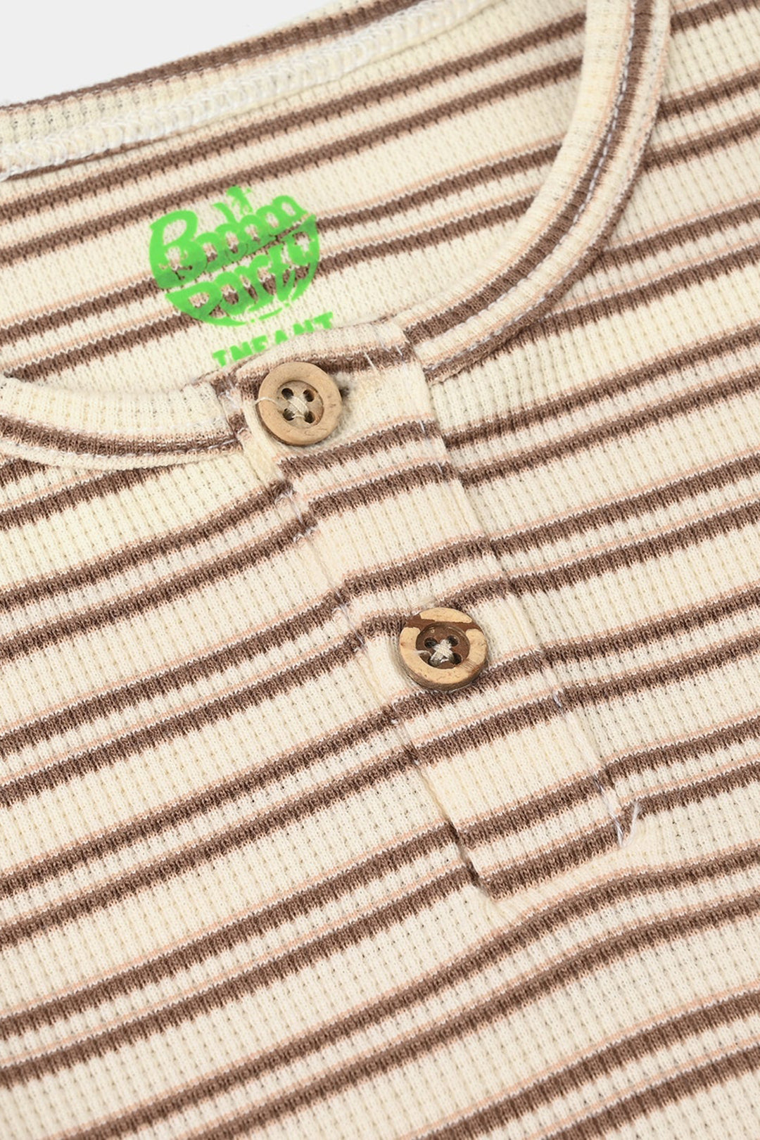 Infant Boys Yarn Dyed Round Neck T-Shirt - Brown