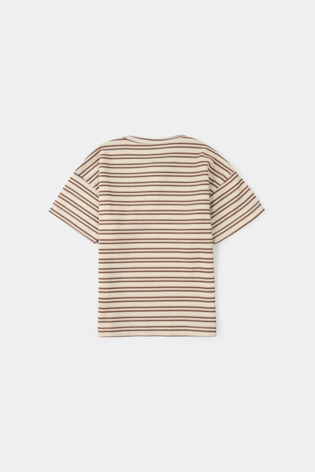 Infant Boys Yarn Dyed Round Neck T-Shirt - Brown