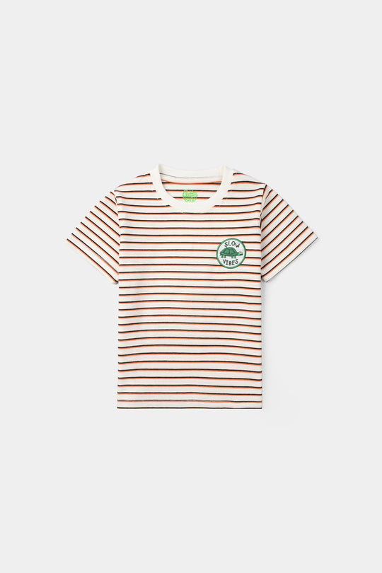 Infant Boys Yarn Dyed T-Shirt - White