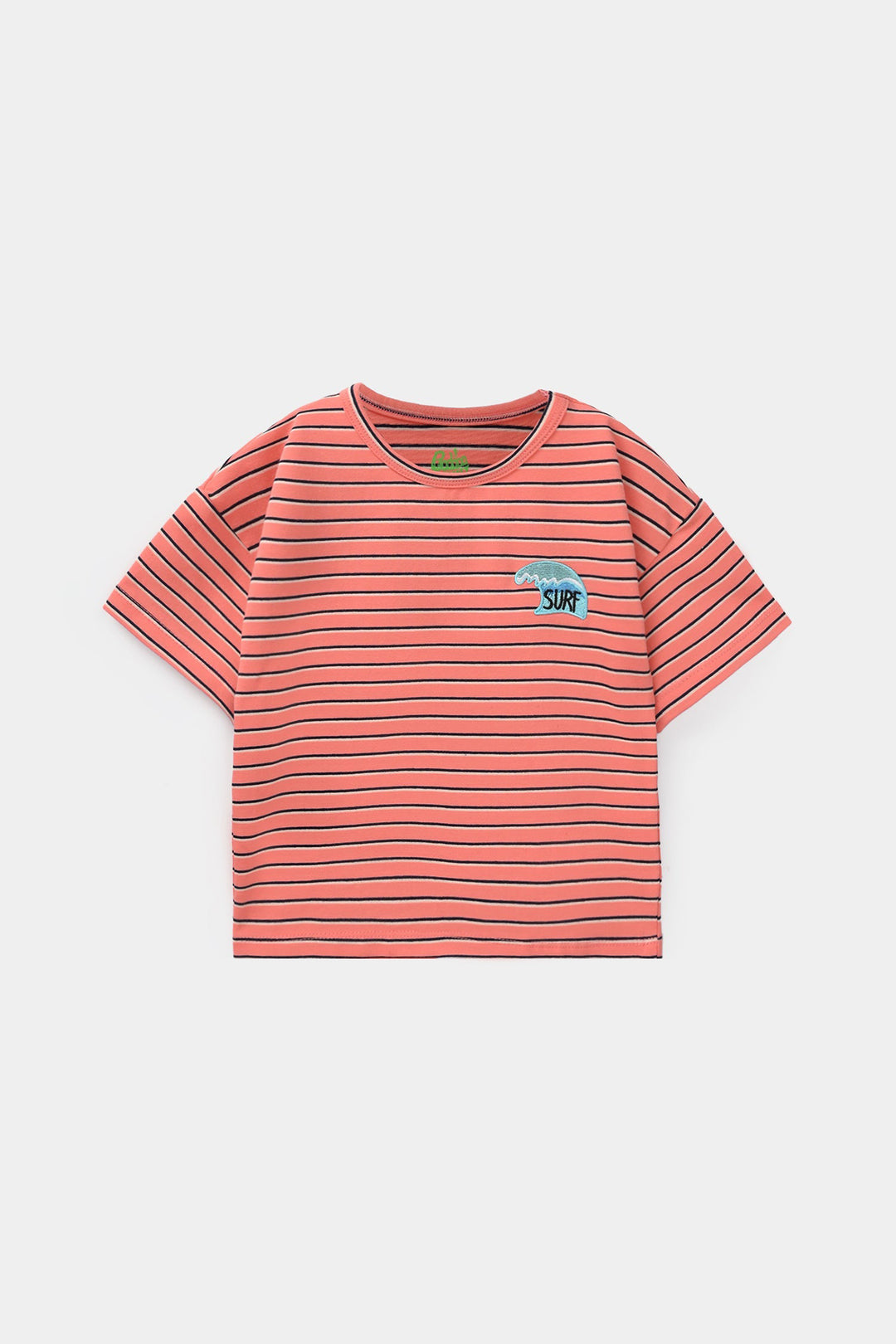 Infant Boys Yarn Dyed T-Shirt (Surf) - Orange