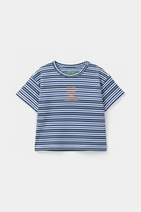 Infant Boys Yarn Dyed T-Shirt - Blue