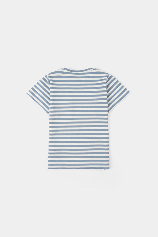 Infant Boys Yard Dyed Round Neck T-Shirt - Blue