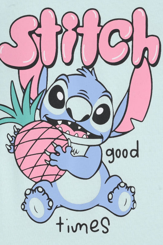 Girls Jersey/Terry T-Shirt Stitch - Blue