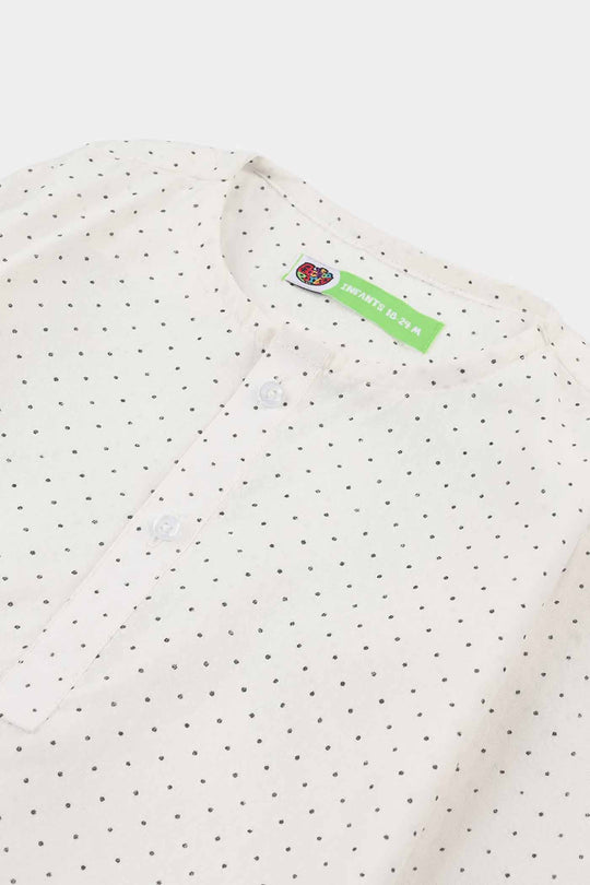 Infant Boys Poly Viscose Kurta Pajama - Off White