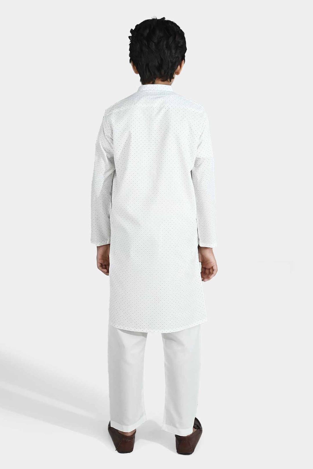 Boys Poly Viscose Kurta Pajama - Off White