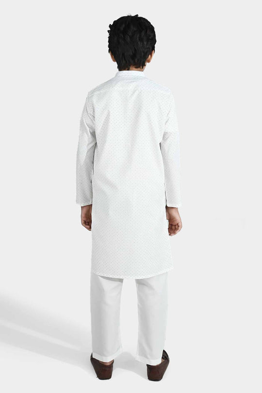 Boys Poly Viscose Kurta Pajama - Off White