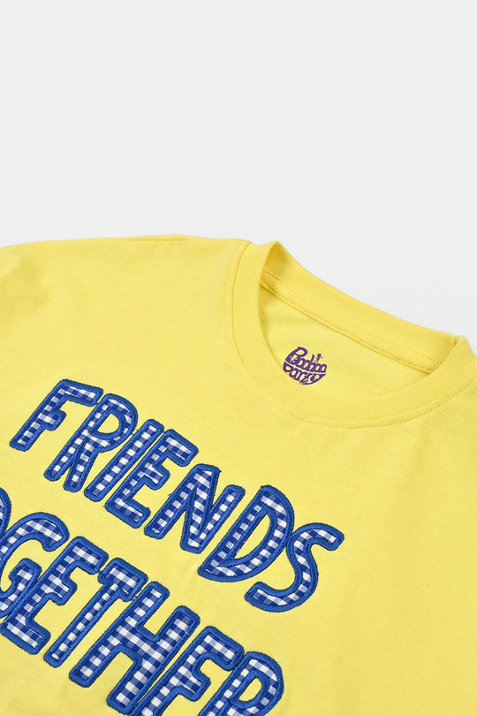 Girls Jersey/Terry T-Shirt (FRIENDS TOGETHER) - Lemon/Yellow