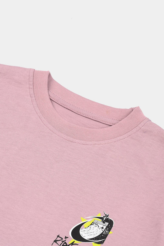 Boys Cotton Jersey T-Shirt (RIDE THE RUSH) - Elderberry