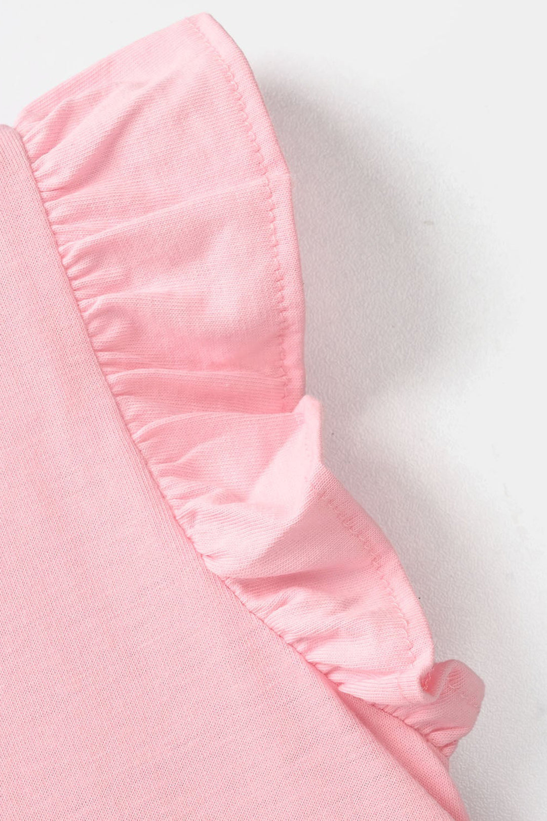 Infant Girls Cotton Jersey Knitted Frock - Pink