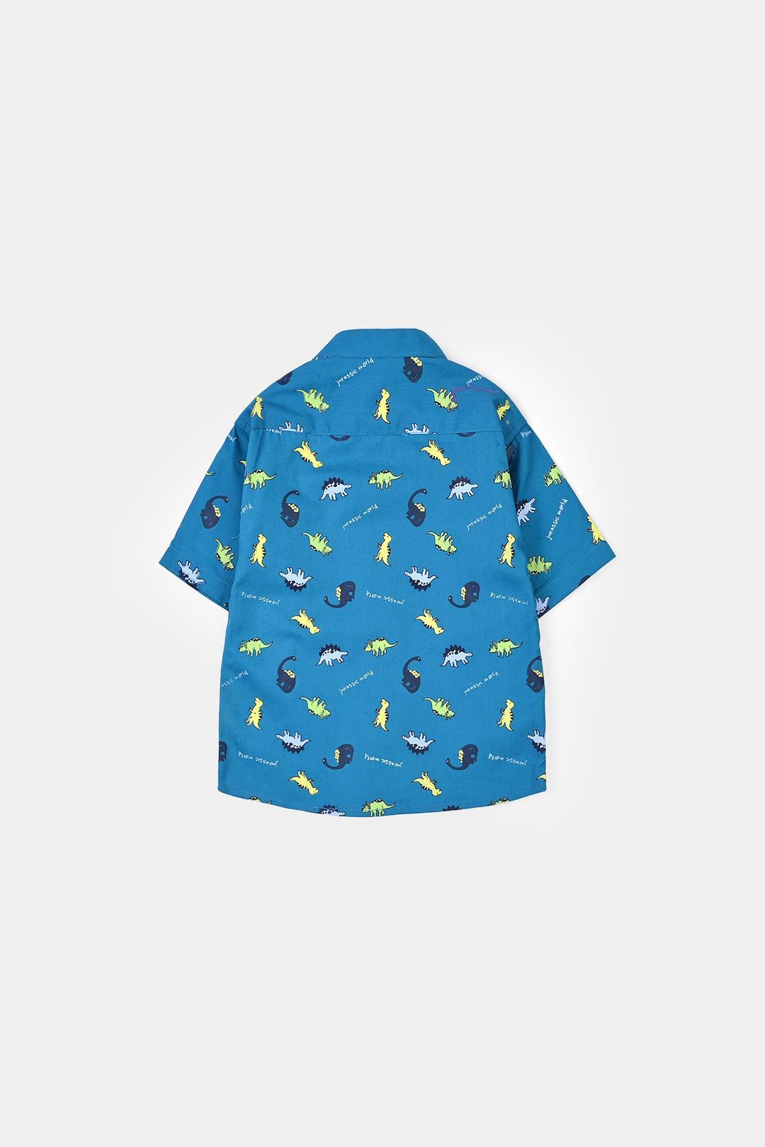 Infant Boys Cotton Poplin Shirt (Dinosaurs) - Blue