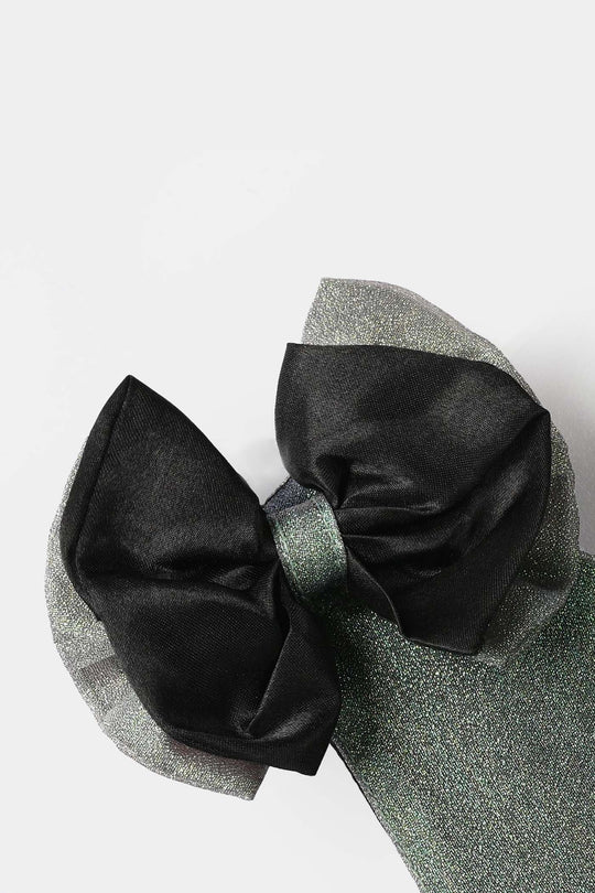 Girls Organza Fancy Frock (Bow) - Green