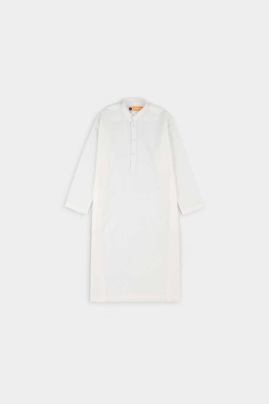 Boys Poly Viscose Jubba-White