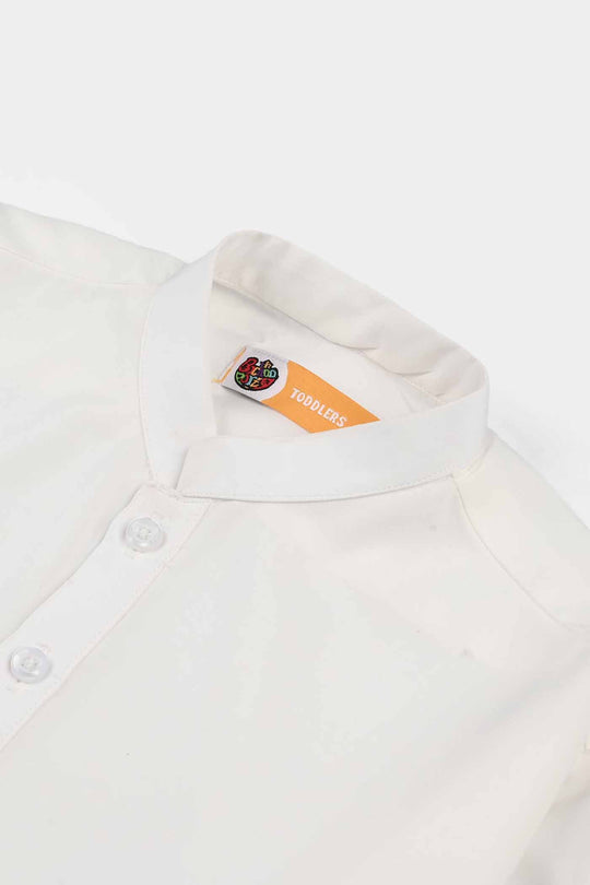 Boys Poly Viscose Jubba-White