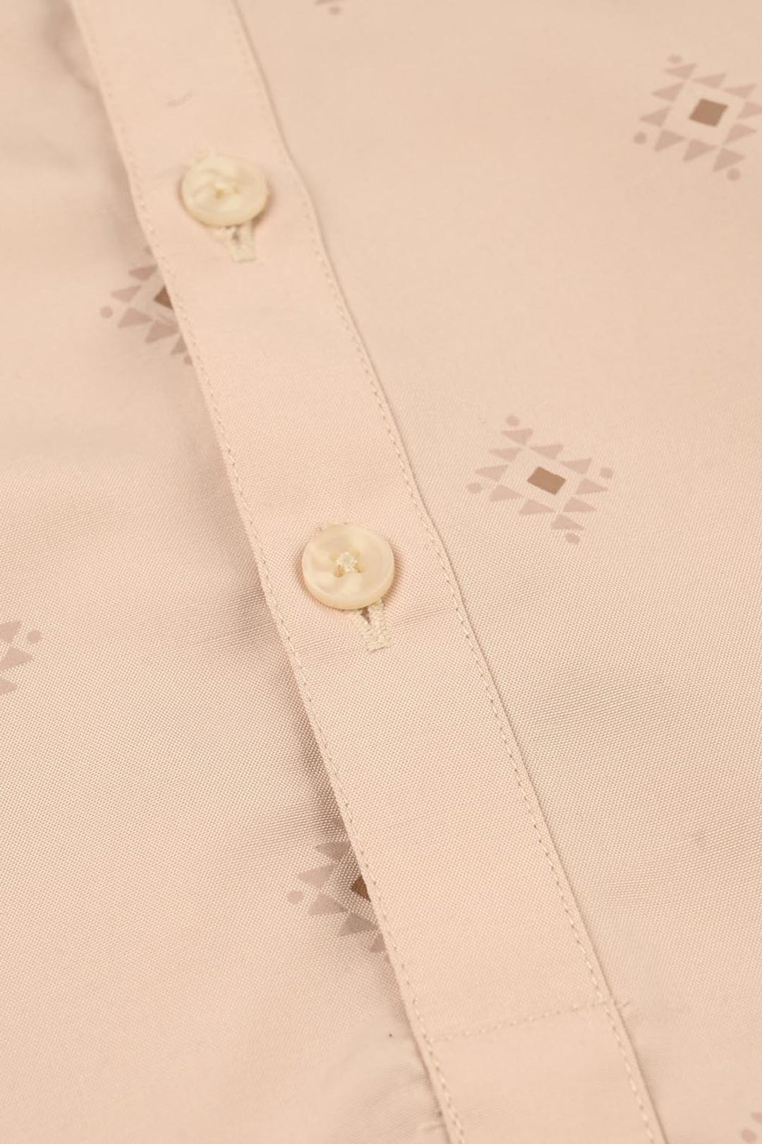 Boys Poly Viscose Printed Kurta -Beige