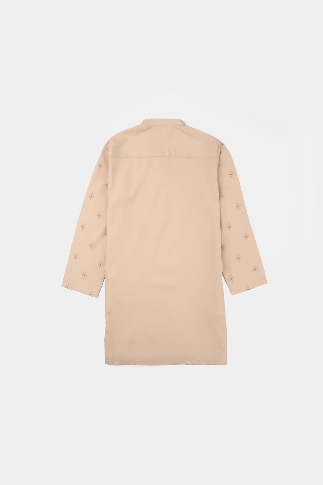 Boys Poly Viscose Printed Kurta -Beige