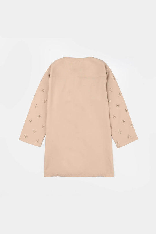 Infant Boys Poly Viscose Printed Kurta (Geometric)-BEIGE