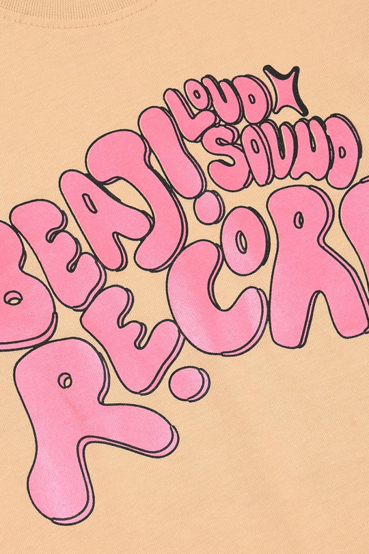 Girls Jersey/Terry T-Shirt (Beat Loud) - Skin