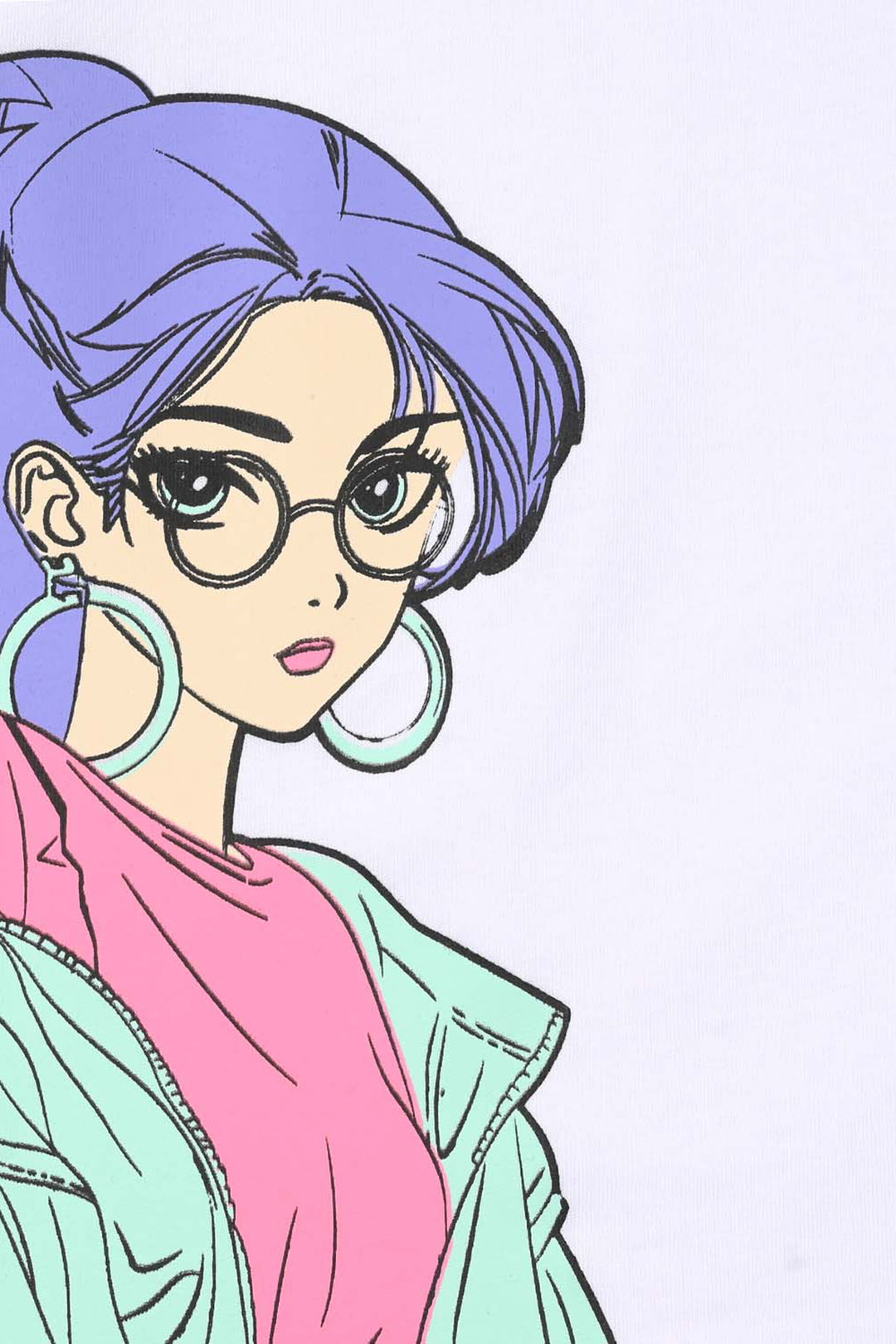 Girls Jersey/Terry T-Shirt (Shine On) - White